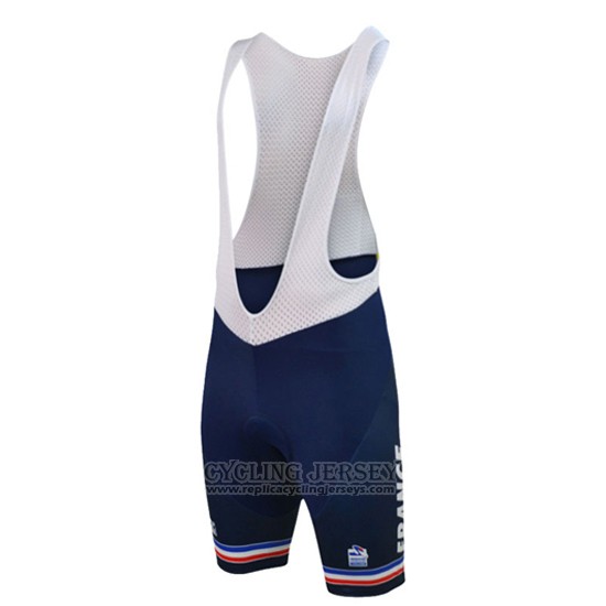 2016 Cycling Jersey France Blue and White Short Sleeve and Bib Short
